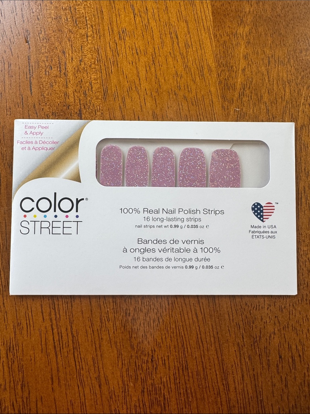 Color Street Pink Glitter Nail Strips - Sparkling Rose